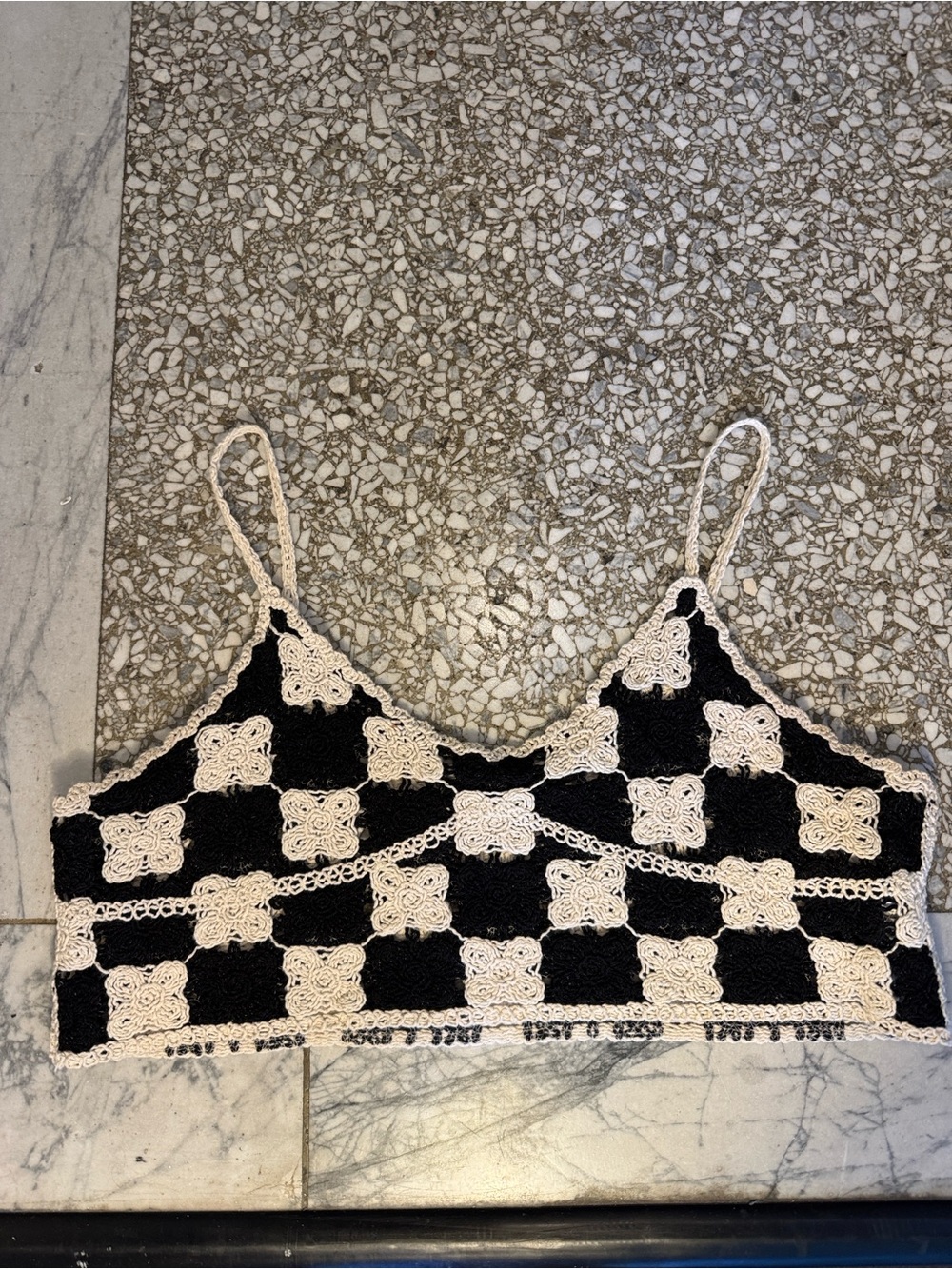 Forever 21 Black & Cream Crochet Bralette Top